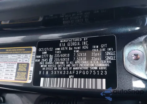 2023 Kia Sportage Ex z USA, uszkodzony, nr VIN 5XYK33AF3PG075123